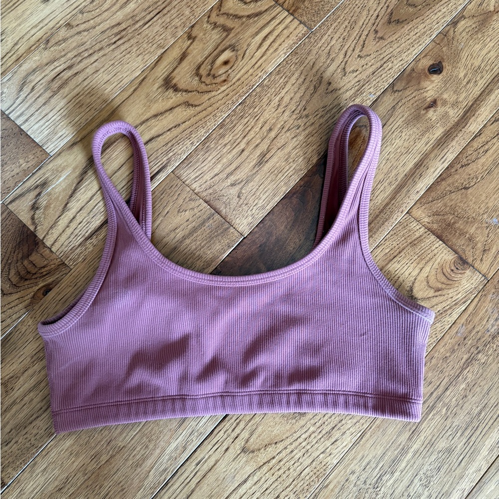 Aritzia Dusty Pink Ribbed Bralette